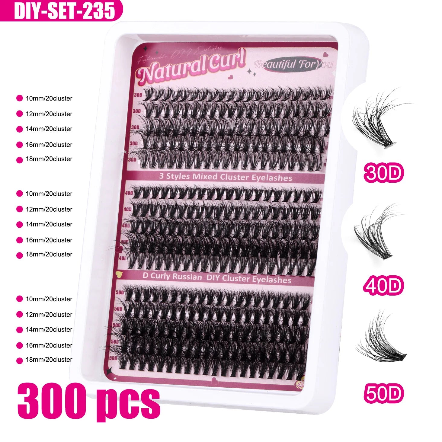 Lash Clusters 150 Pcs 30-100D Eyelash Extensions Eyelash Clusters Natural Look Wispy Lashes D Curl 9-14Mm Cluster Lashes Individ