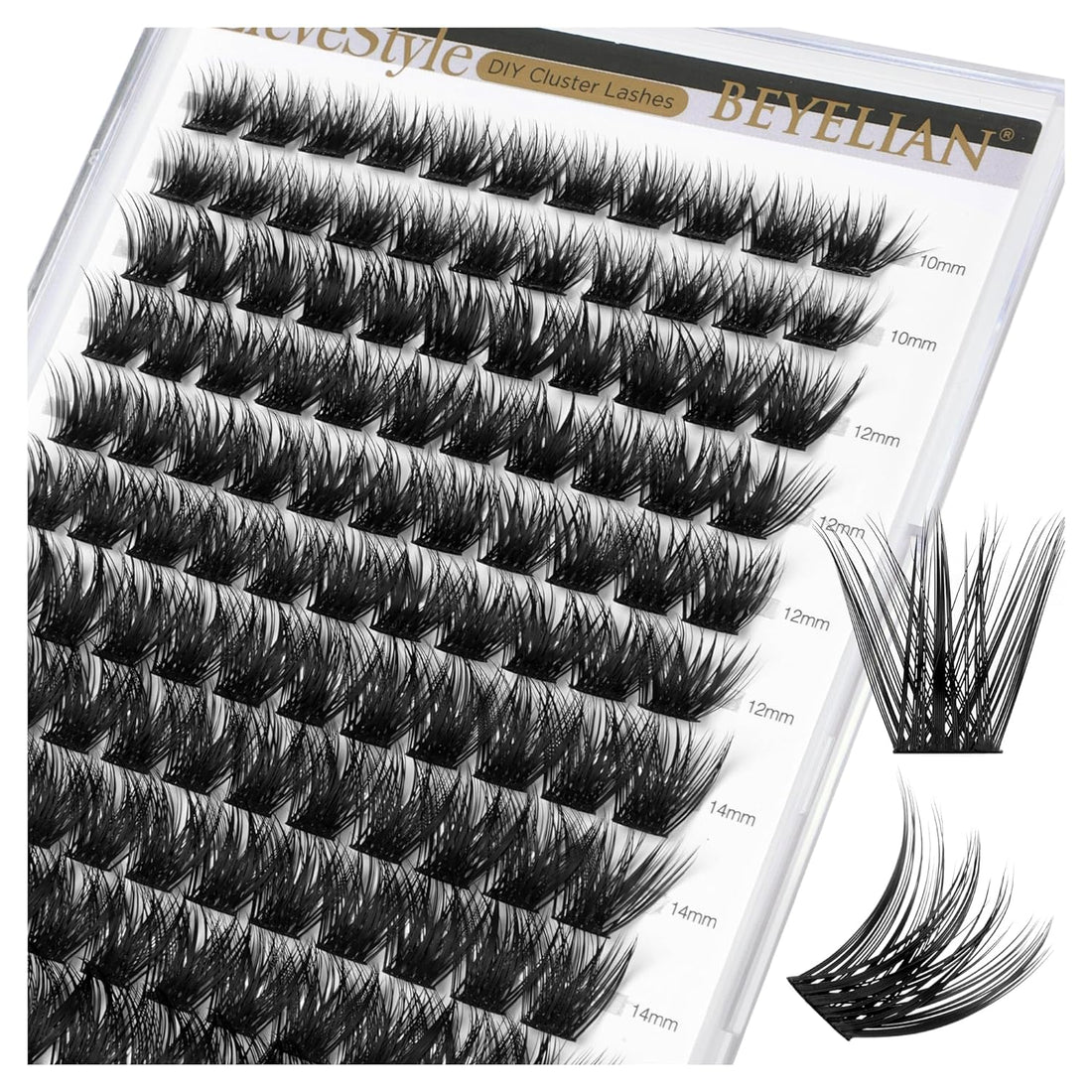 Lash Clusters C Curl, Volume Cluster Lashes Eyelash Extensions, Thin Band Eyelash Clusters Soft Spiky Wispy Cluster Lashes, Fluffy Individual Lash DIY at Home, 132 Pcs