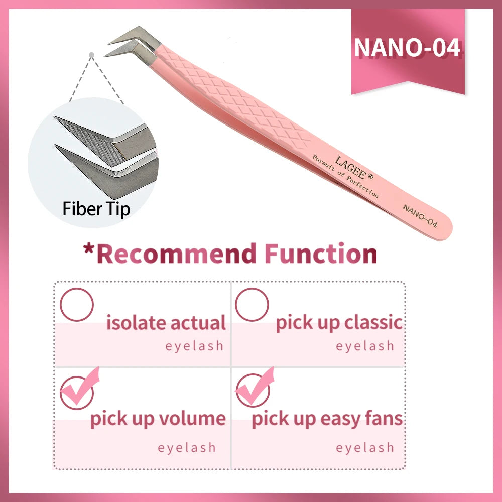 Fiber Tip Eyelash Extension Tweezer Volume Isolation Precise Lash Tweezers Nano Technology Eyebrow from Nagaraku Makeup