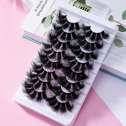 25Mm Lashes, Dramatic 6D Faux Mink Lashes, Fluffy Volume Eyelashes, Thick Crossed Lashes, Long Faux Mink Lashes