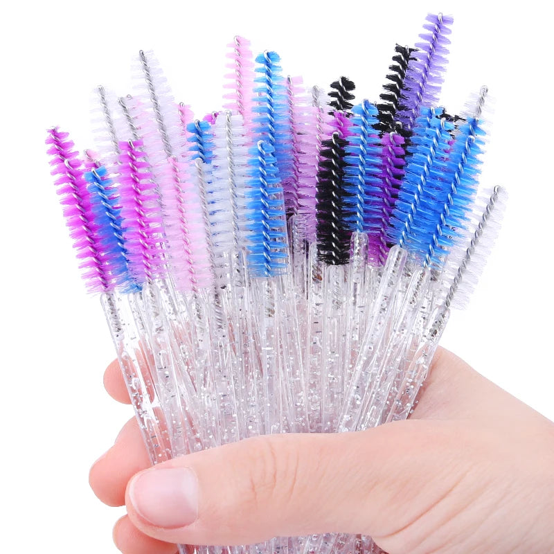 Eyelash Extension Disposable Crystal Eyebrow Brush Mascara Wands Applicator Lash Cosmetic Brushes Beauty Makeup Tool