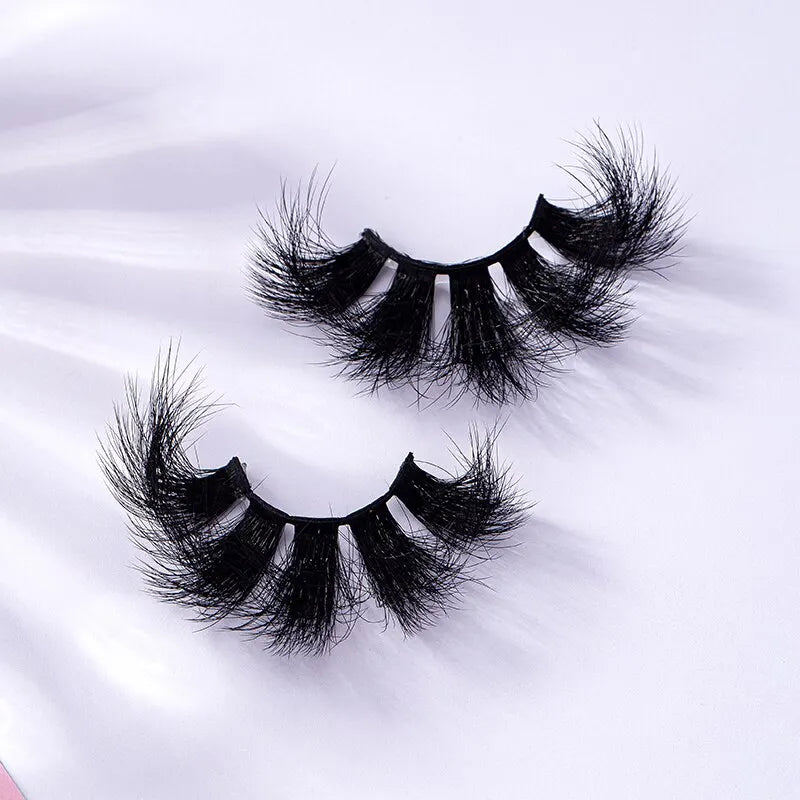 25Mm Lashes, Dramatic 6D Faux Mink Lashes, Fluffy Volume Eyelashes, Thick Crossed Lashes, Long Faux Mink Lashes