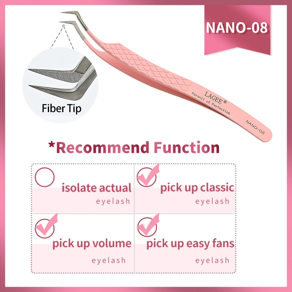 Fiber Tip Eyelash Extension Tweezer Volume Isolation Precise Lash Tweezers Nano Technology Eyebrow from Nagaraku Makeup