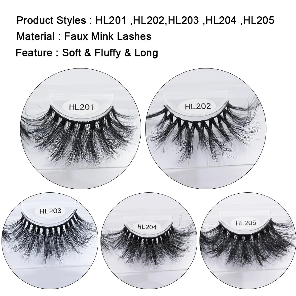 Mink Lashes Wholesale Faux Mink 25Mm Lashes Fluffy Messy 3D Eyelashes Wholesale Items Lashes Bulk