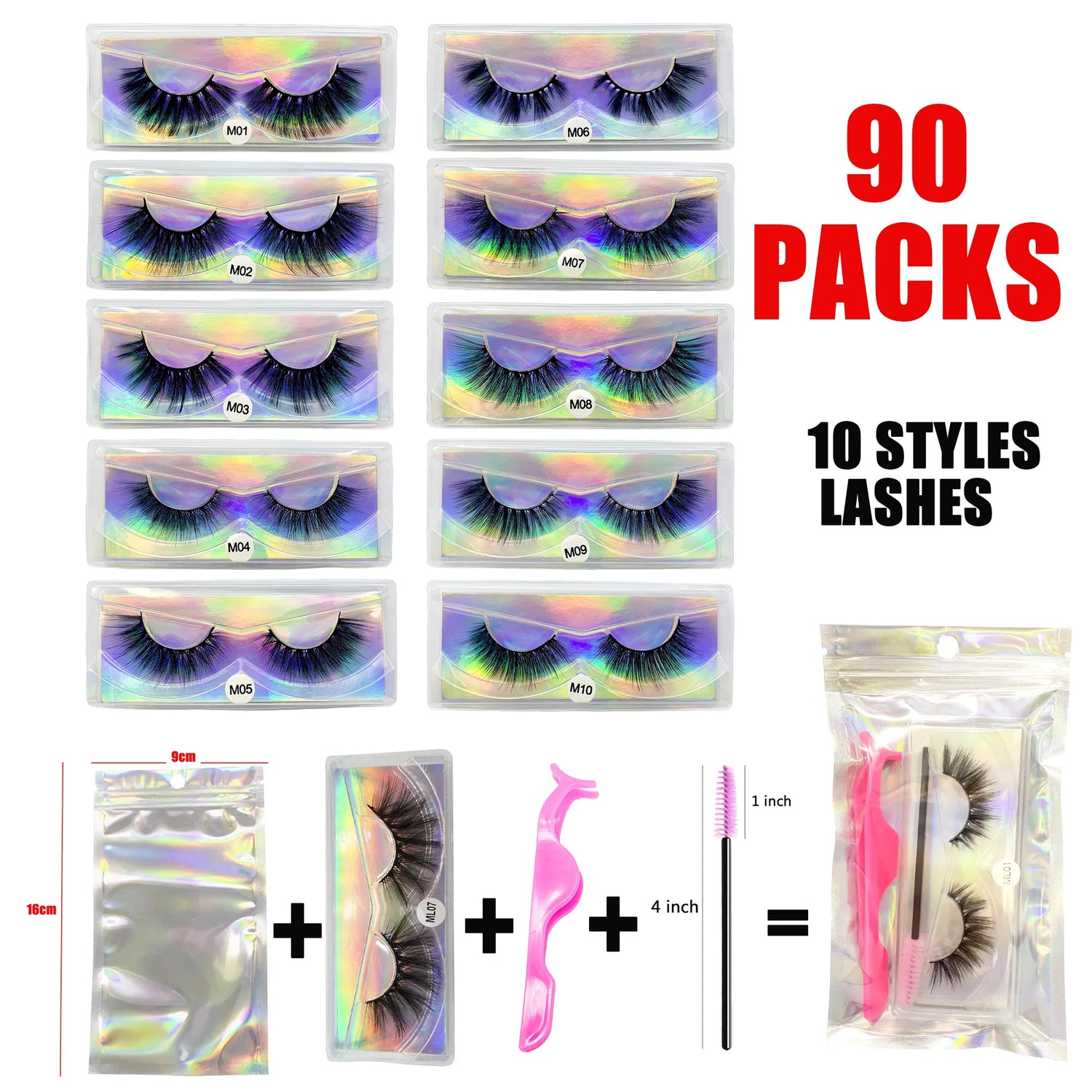 Mink Eyelashes Set Natural Fluffy Dramatic Wispy Make up Mink Lashes Wholesale Faux Cils Lash Packaging False Lashes Packs