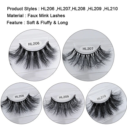 Mink Lashes Wholesale Faux Mink 25Mm Lashes Fluffy Messy 3D Eyelashes Wholesale Items Lashes Bulk