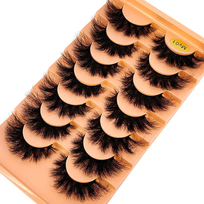 Mink Lashes Natural Look False Eyelashes Wispy Cat Eye Lashes Fluffy 3D Mink Lashes Natural Fake Lashes Strip Lashes Pack 7Pairs