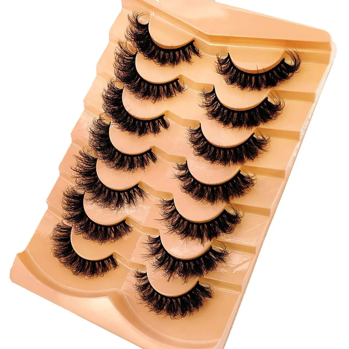 Mink Lashes Natural Look False Eyelashes Wispy Cat Eye Lashes Fluffy 3D Mink Lashes Natural Fake Lashes Strip Lashes Pack 7Pairs