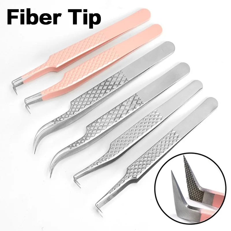 Lashes Tweezers with Fiber Tip Tweezers for Eyelash Extensions Fiber Tips Eyelash Tweezers Eyelash Extensions Lash Tweezers