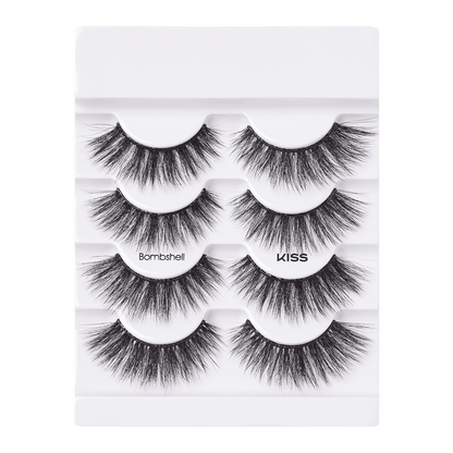 Triple Push-Up Collection Fake Eyelashes Multipack, ‘Bombshell’, 4 Pairs