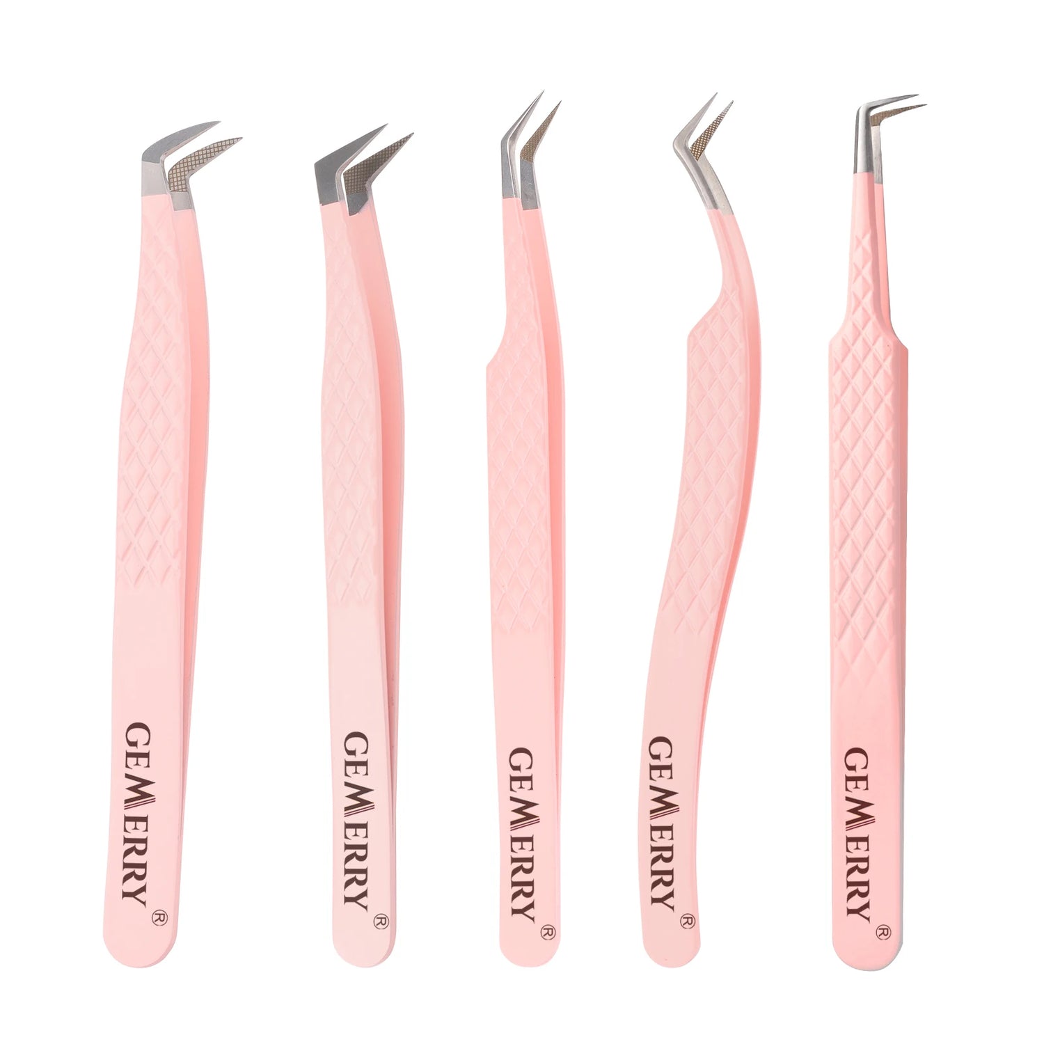 1 Pcs Pink Stainless Steel Tweezers Eyelash Extensions High Precision Anti-Static Tweezers with Fiber Tips Makeup Tools