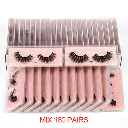 Wholesale Items Lashes Eye Bulk 4/50/100 PCS Natural Long False Eyelashse Fluffy Faux 3D Mink Lashes Vendor Soft Thick Handmade