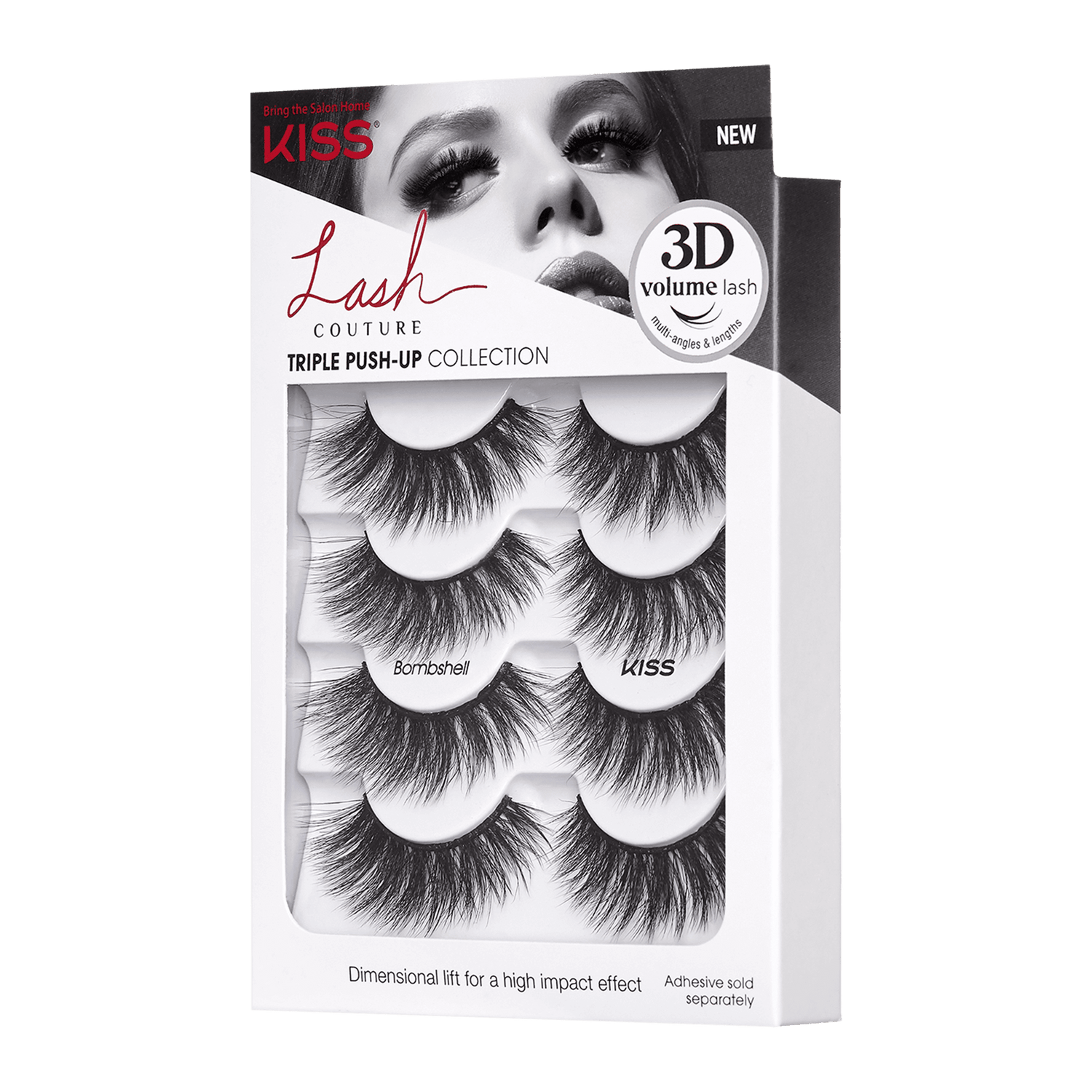 Triple Push-Up Collection Fake Eyelashes Multipack, ‘Bombshell’, 4 Pairs