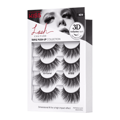 Triple Push-Up Collection Fake Eyelashes Multipack, ‘Bombshell’, 4 Pairs