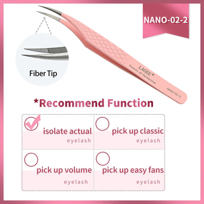 Fiber Tip Eyelash Extension Tweezer Volume Isolation Precise Lash Tweezers Nano Technology Eyebrow from Nagaraku Makeup