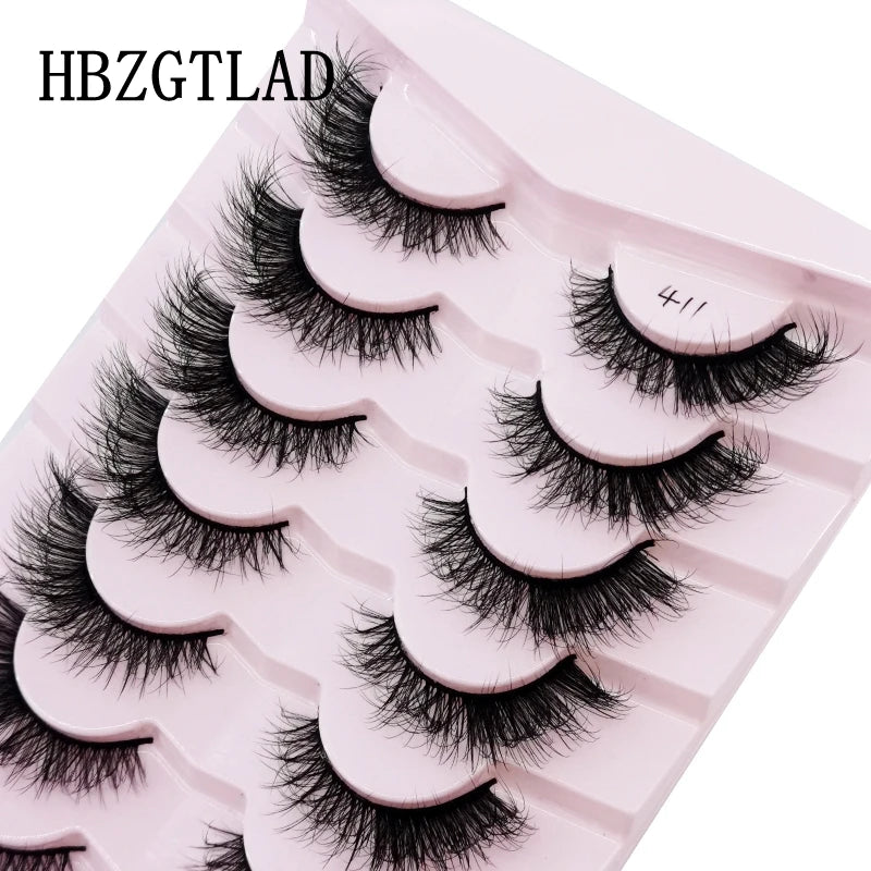 Mink Lashes Natural Look False Eyelashes Wispy Cat Eye Lashes Fluffy 3D Mink Lashes Natural Fake Lashes Strip Lashes Pack 7Pairs