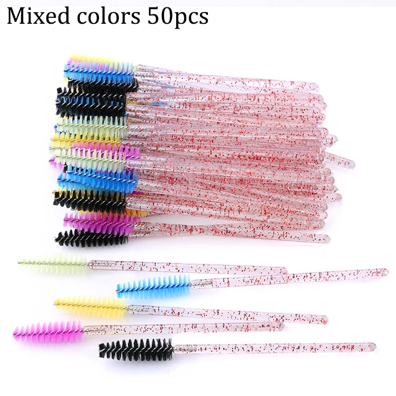 Eyelash Extension Disposable Crystal Eyebrow Brush Mascara Wands Applicator Lash Cosmetic Brushes Beauty Makeup Tool