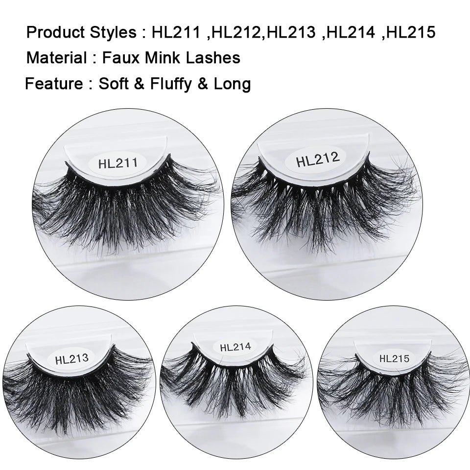 Mink Lashes Wholesale Faux Mink 25Mm Lashes Fluffy Messy 3D Eyelashes Wholesale Items Lashes Bulk