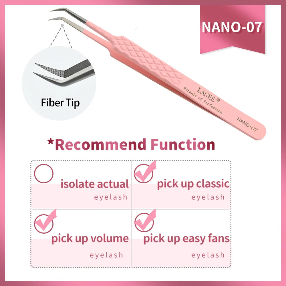 Fiber Tip Eyelash Extension Tweezer Volume Isolation Precise Lash Tweezers Nano Technology Eyebrow from Nagaraku Makeup