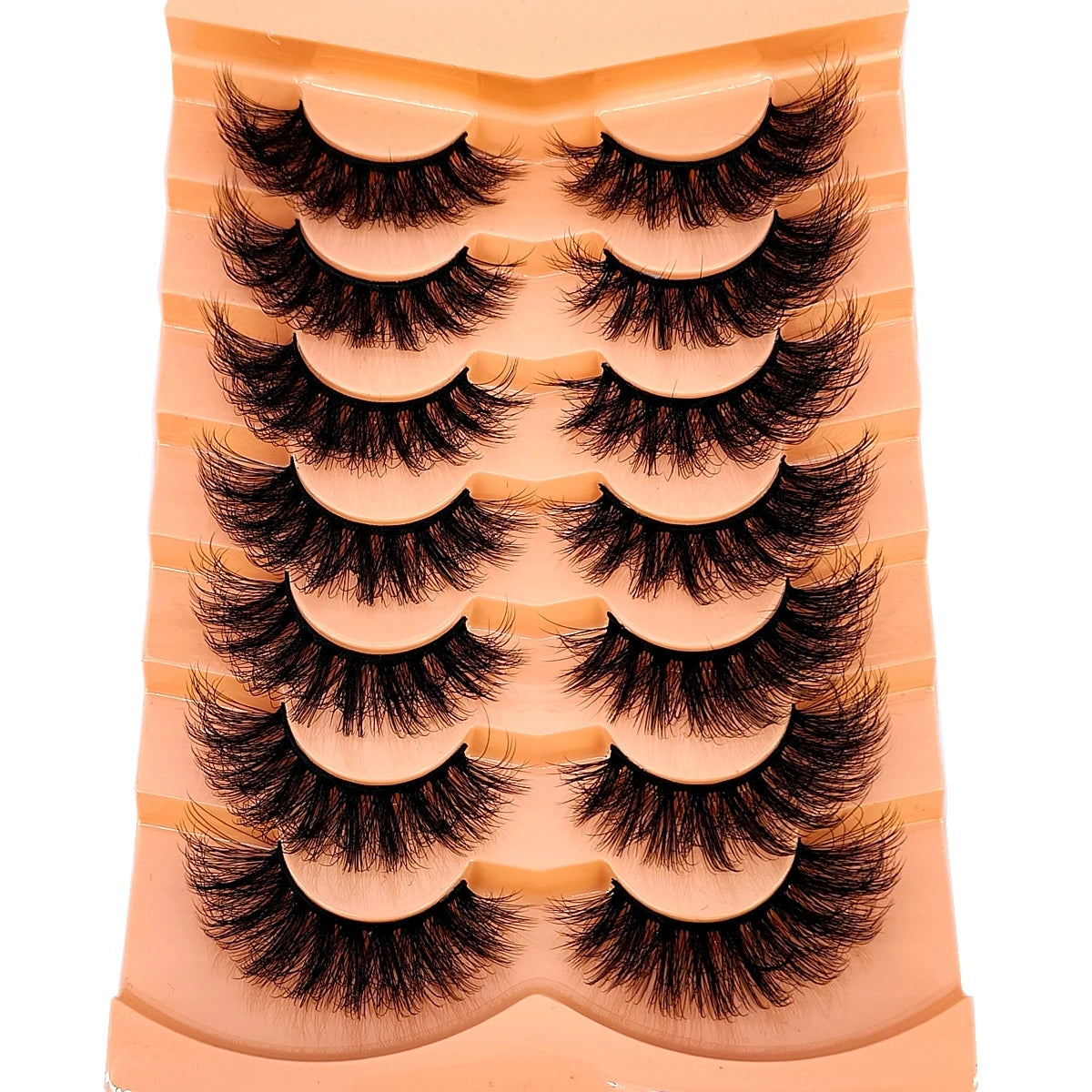 Mink Lashes Natural Look False Eyelashes Wispy Cat Eye Lashes Fluffy 3D Mink Lashes Natural Fake Lashes Strip Lashes Pack 7Pairs