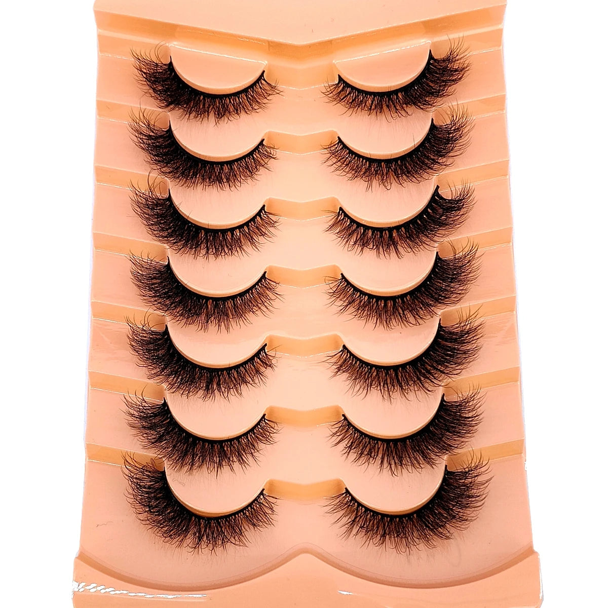 Mink Lashes Natural Look False Eyelashes Wispy Cat Eye Lashes Fluffy 3D Mink Lashes Natural Fake Lashes Strip Lashes Pack 7Pairs