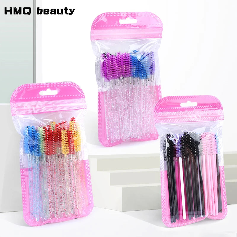 Eyelash Extension Disposable Crystal Eyebrow Brush Mascara Wands Applicator Lash Cosmetic Brushes Beauty Makeup Tool