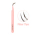 1 Pcs Pink Stainless Steel Tweezers Eyelash Extensions High Precision Anti-Static Tweezers with Fiber Tips Makeup Tools