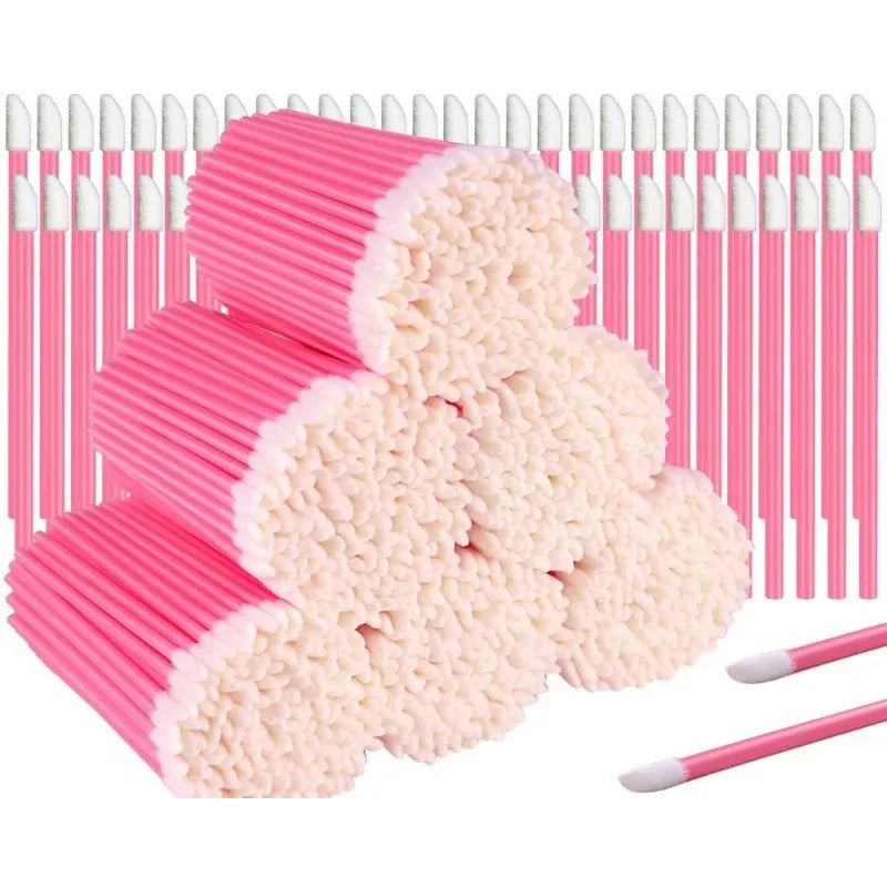 100 Pcs Disposable Lip Lint Free Applicators Lipstick Testers Wands Applicators for Makeup Lip Brushes Makeup Beauty Tool