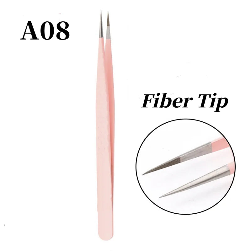 Lashes Tweezers with Fiber Tip Tweezers for Eyelash Extensions Fiber Tips Eyelash Tweezers Eyelash Extensions Lash Tweezers