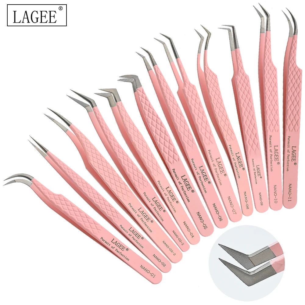 Fiber Tip Eyelash Extension Tweezer Volume Isolation Precise Lash Tweezers Nano Technology Eyebrow from Nagaraku Makeup