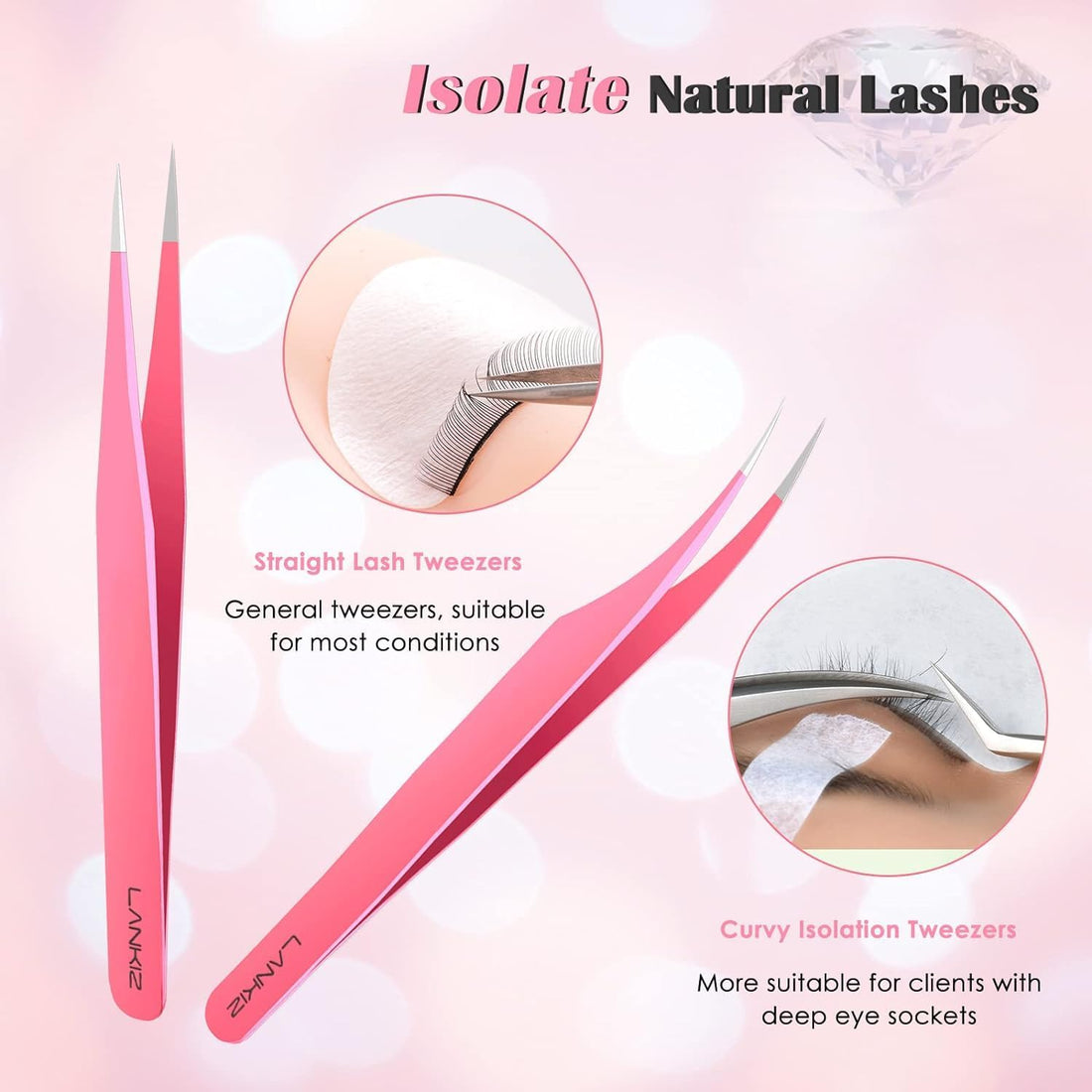 Eyelash Extension Tweezers Set 5 PCS for Volume Lash