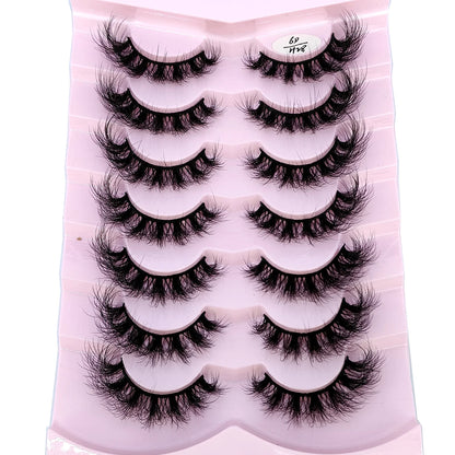 Mink Lashes Natural Look False Eyelashes Wispy Cat Eye Lashes Fluffy 3D Mink Lashes Natural Fake Lashes Strip Lashes Pack 7Pairs