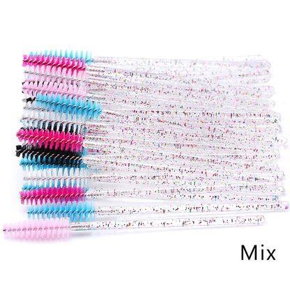 Eyelash Extension Disposable Crystal Eyebrow Brush Mascara Wands Applicator Lash Cosmetic Brushes Beauty Makeup Tool