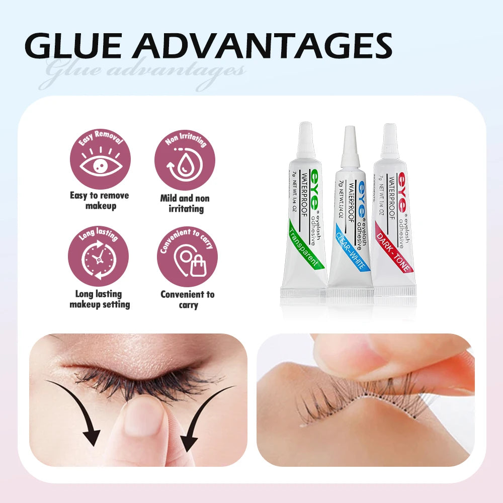  D      New Strong False Eyelash Lash Glue Adhesive 7G Waterproof Tool Makeup Tools Accessories Eyelash Glue Dark or Clear Maquillaje