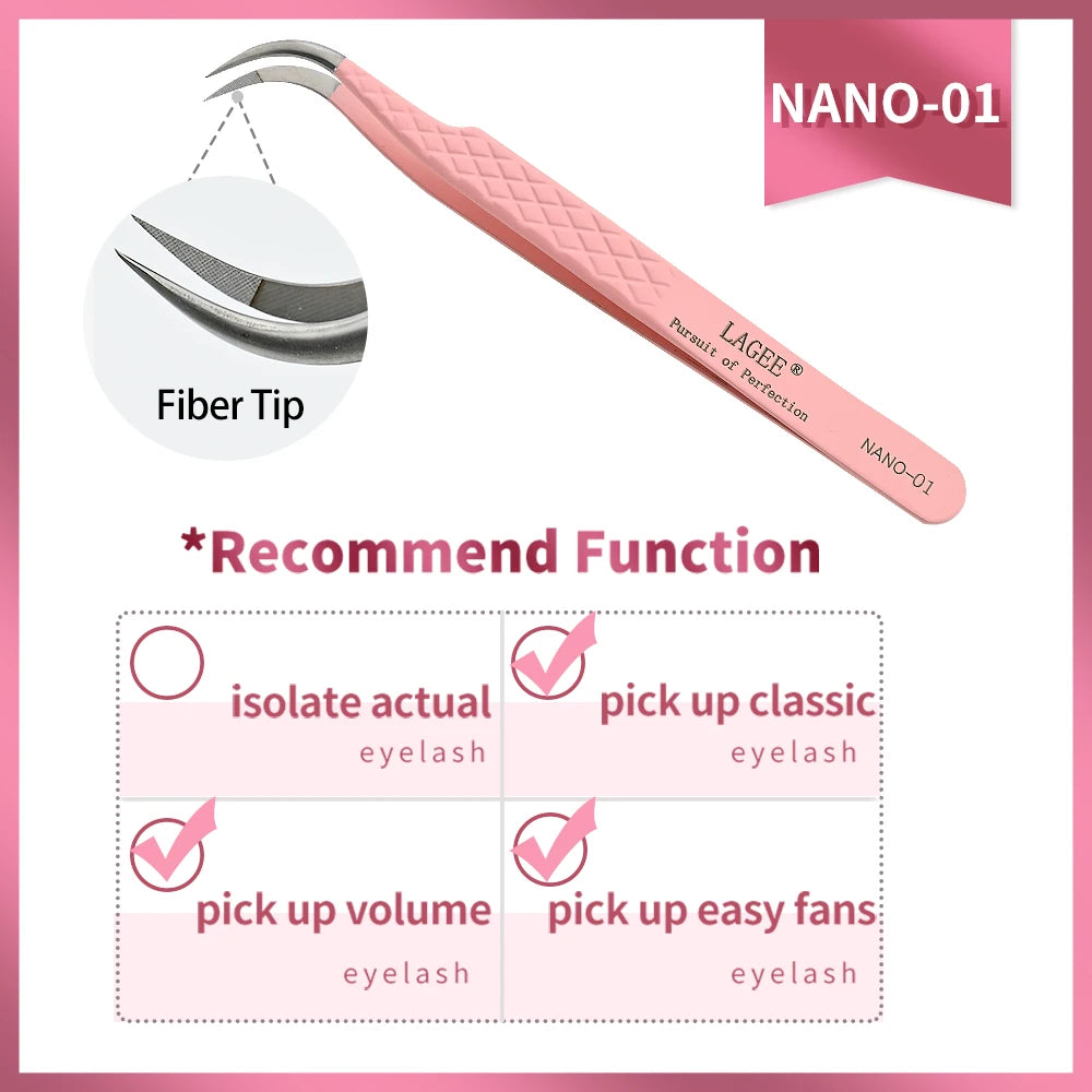 Fiber Tip Eyelash Extension Tweezer Volume Isolation Precise Lash Tweezers Nano Technology Eyebrow from Nagaraku Makeup