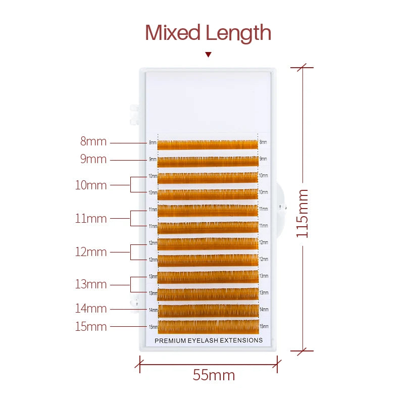 SONG LASHES  make up tool High Quality brown eyelash extensions for salon False lashes 12 lines per tray