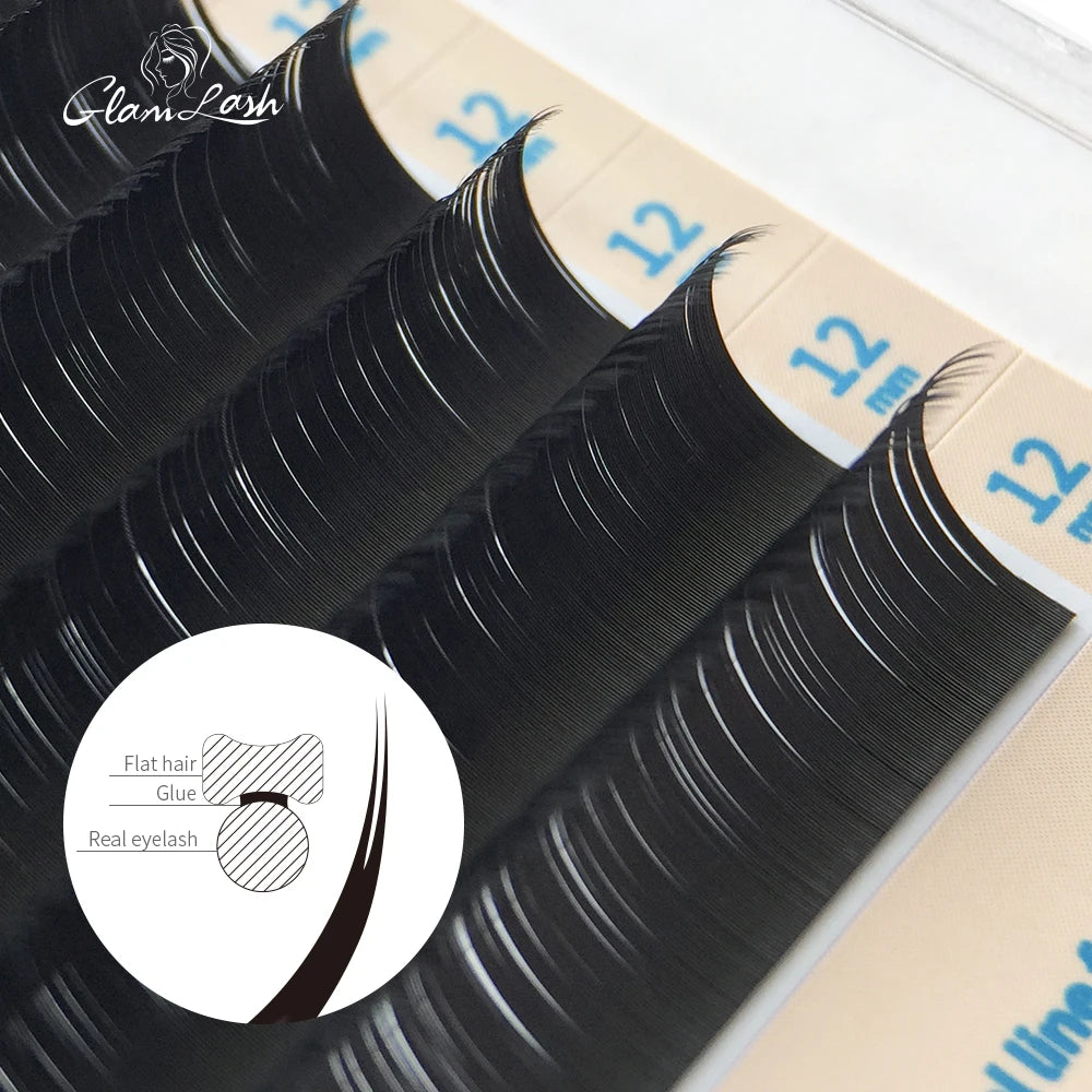 GLAMLASH Matte Ellipse Flat Eyelash Extensions Individual