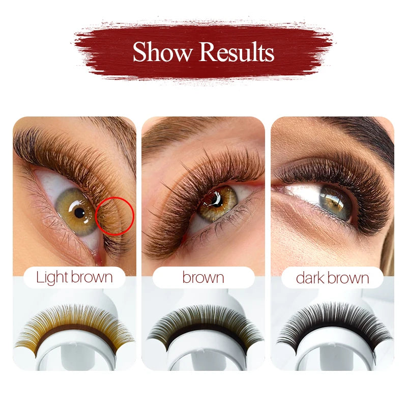 SONG LASHES  make up tool High Quality brown eyelash extensions for salon False lashes 12 lines per tray