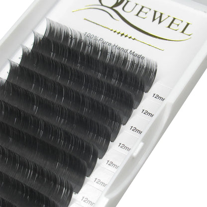 Quewel Ellipse Flat Eyelash Extensions 0.15/0.20mm Matte Faux Mink False Eyelashes