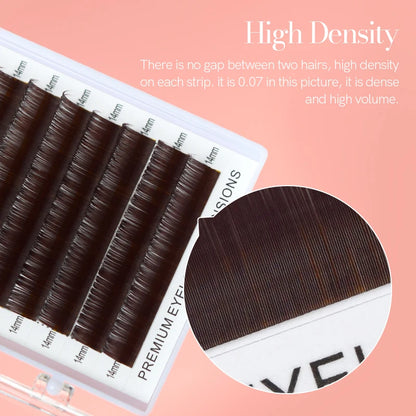 H&amp;L SINCE 1990 12 Rows Dark Brown Individual False Eyelashes