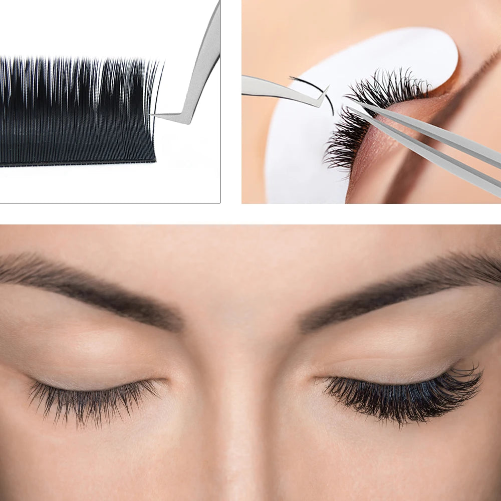 Quewel Ellipse Flat Eyelash Extensions 0.15/0.20mm Matte Faux Mink False Eyelashes