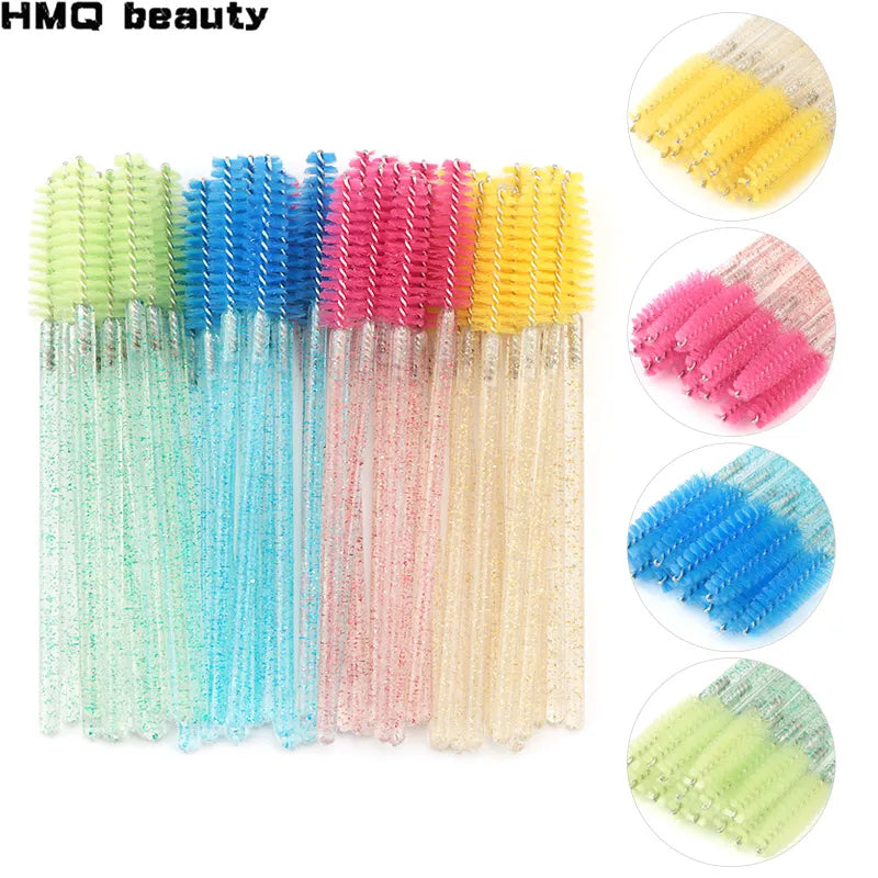 Eyelash Extension Disposable Crystal Eyebrow Brush Mascara Wands Applicator Lash Cosmetic Brushes Beauty Makeup Tool