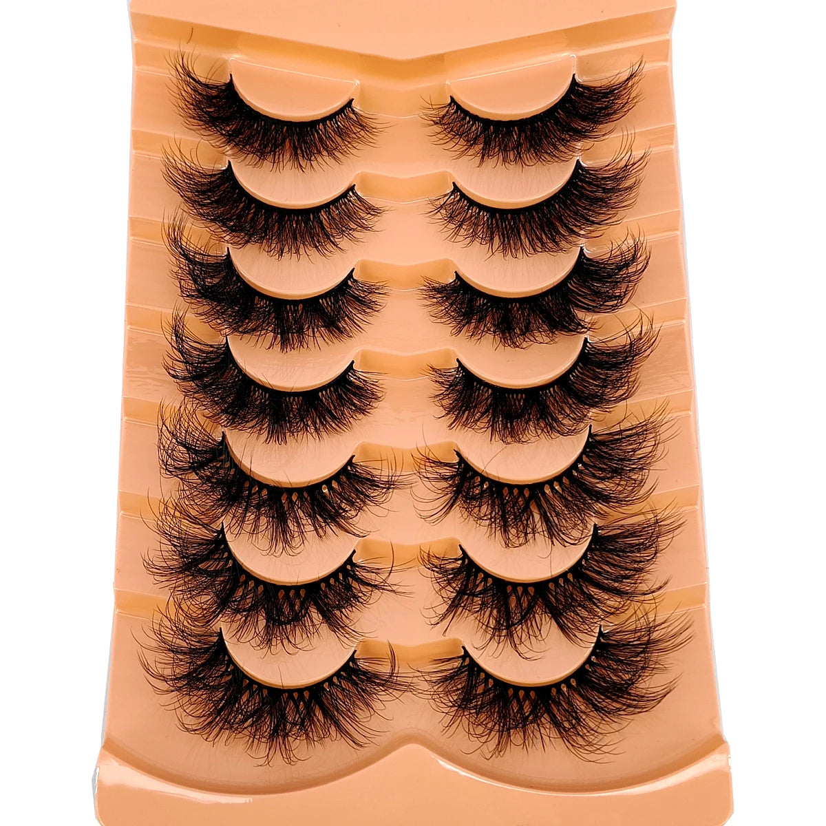 Mink Lashes Natural Look False Eyelashes Wispy Cat Eye Lashes Fluffy 3D Mink Lashes Natural Fake Lashes Strip Lashes Pack 7Pairs