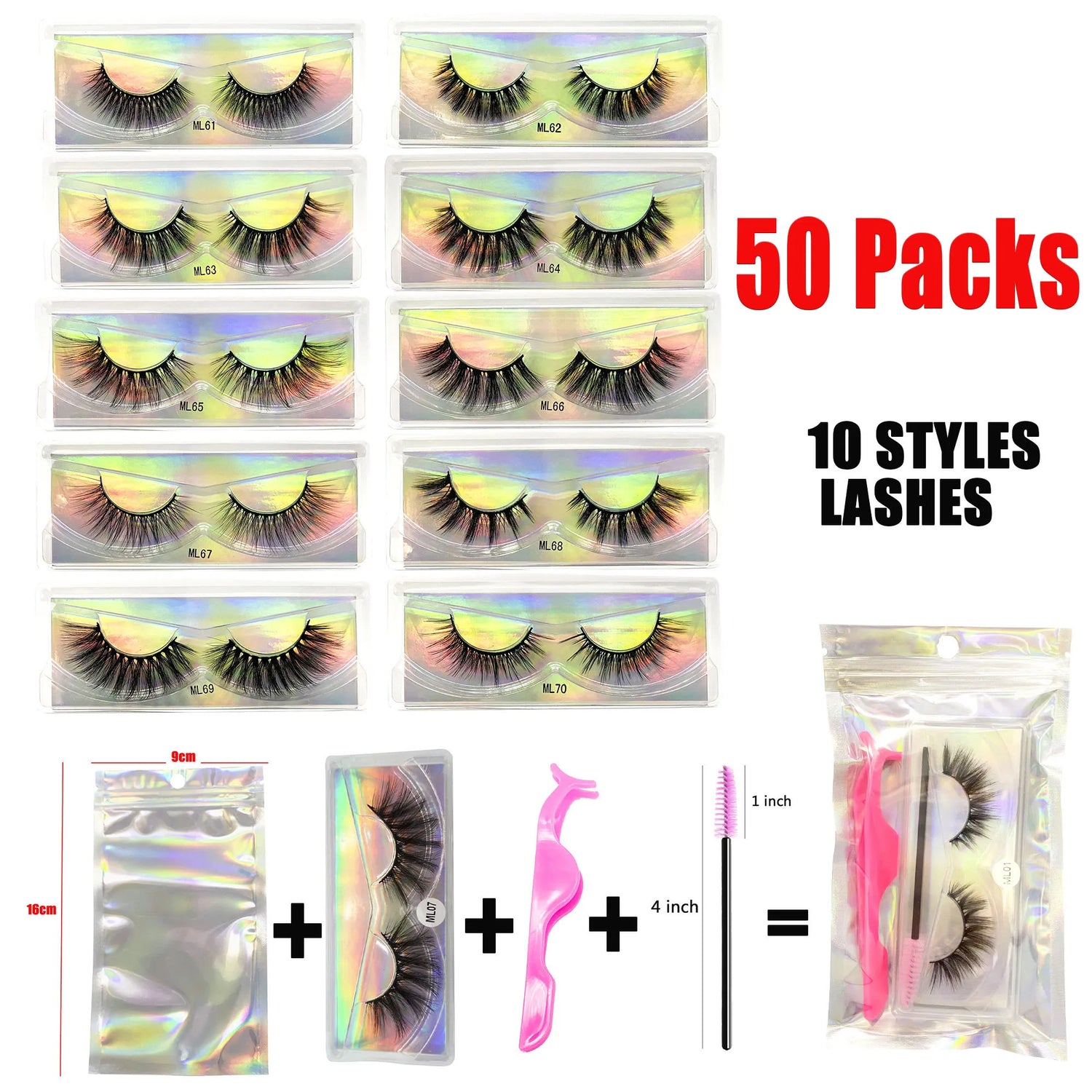 Mink Eyelashes Set Natural Fluffy Dramatic Wispy Make up Mink Lashes Wholesale Faux Cils Lash Packaging False Lashes Packs