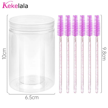 50Pcs/Bottle Eyelash Extension Brushes with Container Eyebrow Eye Lash Mascara Wands Spoolies in Case Wholesale