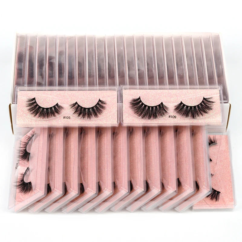 Wholesale Items Lashes Eye Bulk 4/50/100 PCS Natural Long False Eyelashse Fluffy Faux 3D Mink Lashes Vendor Soft Thick Handmade