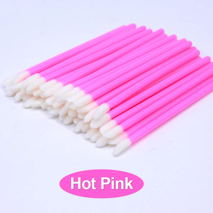 50Pcs Disposable Lip Brush Makeup Mascara Wands Solid Stick Lipgloss Lipstick Brushes Micro Beauty Applicators Wands