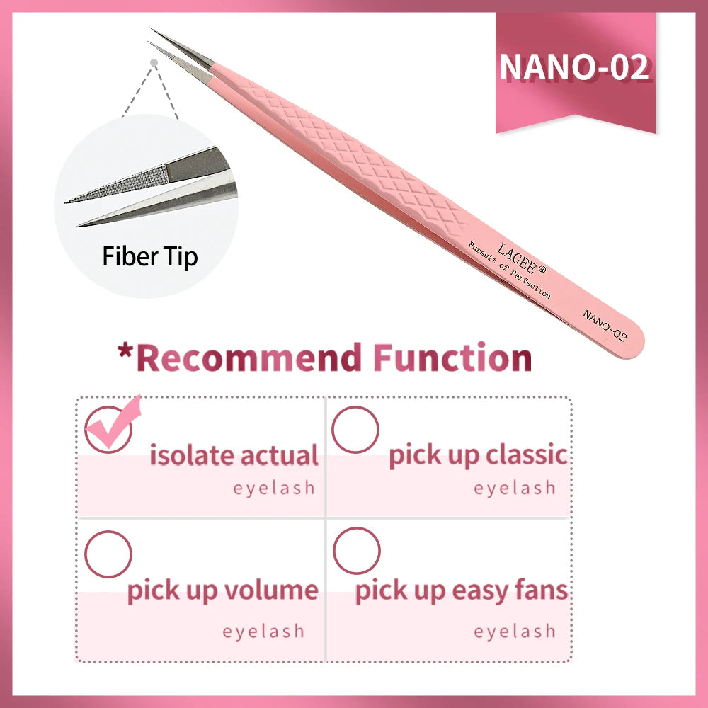 Fiber Tip Eyelash Extension Tweezer Volume Isolation Precise Lash Tweezers Nano Technology Eyebrow from Nagaraku Makeup