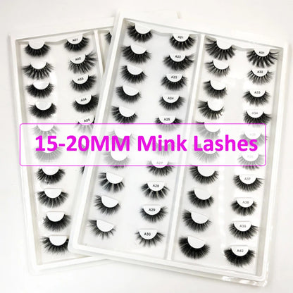 Thick Long 30MM Mink Lashes Boxes Package 5D Fluffy 25MM False Eyelashes Bulk Wholesale Natural 3D Curl Lashes Vendor Makeup