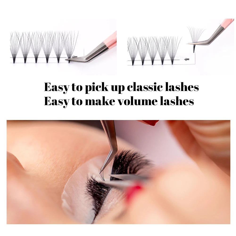 1 Pcs Pink Stainless Steel Tweezers Eyelash Extensions High Precision Anti-Static Tweezers with Fiber Tips Makeup Tools